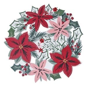 NWT Set of 4 | st. nicholas Poinsettia Cut Out Placements | Beautiful Details